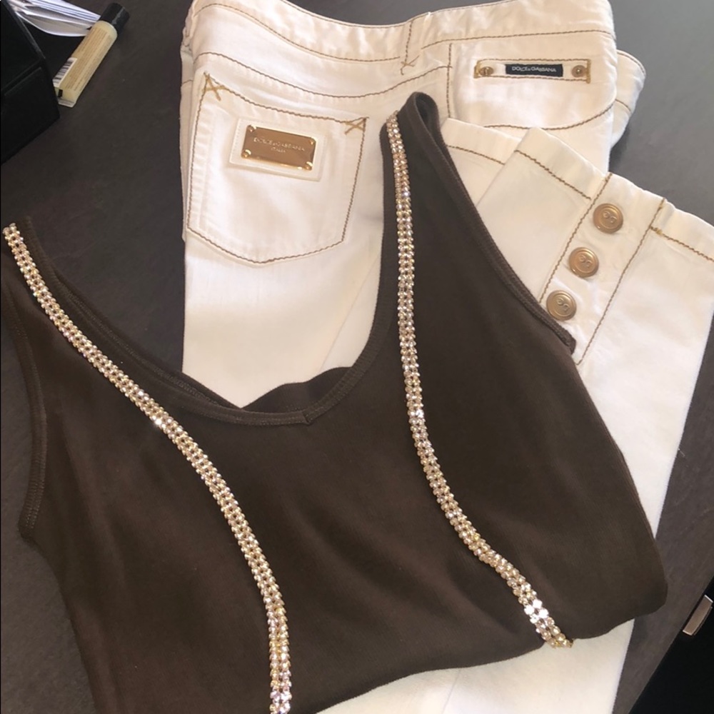 Allen B Brown Jewel Tank Top - Picture 4 of 7